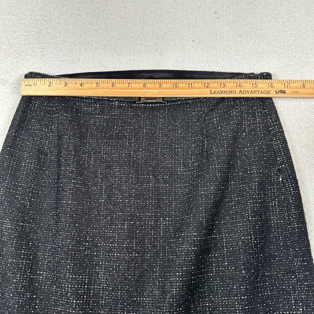 Max Mara Wool Blend Pencil Skirt Womens‎ 12 Tweed Black Dark Academia
